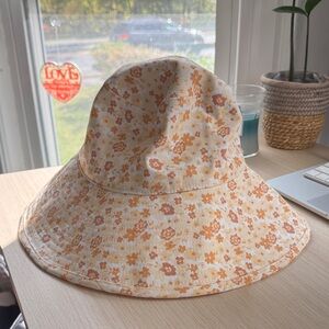 Lack Of Color Floral Bucket Hat - Orange and Cream